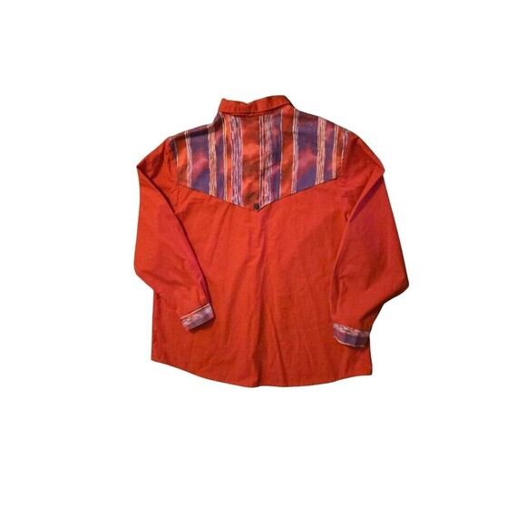 Vintage 80's Ozark Mountain Red Button Up Shirt Size L Southwestern Rodeo - Picture 2 of 5